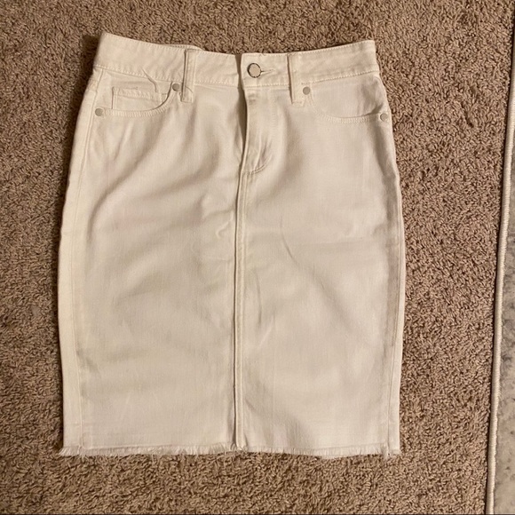 paige white denim skirt